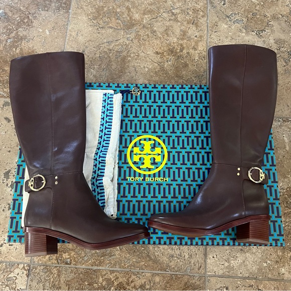 🌺NWT Tory Burch Sofia Riding Boot Brown Size 6 - Picture 3 of 8